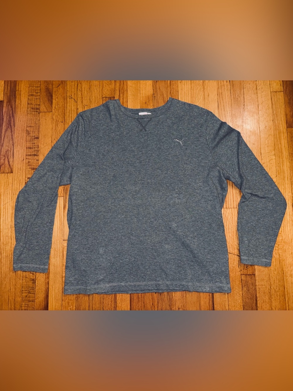 Puma SportLifestyle Thermal Shirt Mens 2X Gray Waffle Knit Long Sleeve